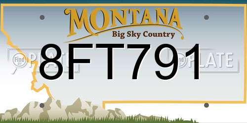 8FT791 Montana License Plate