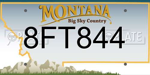 8FT844 Montana License Plate