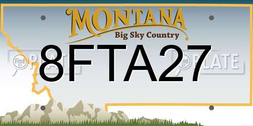 8FTA27 Montana License Plate