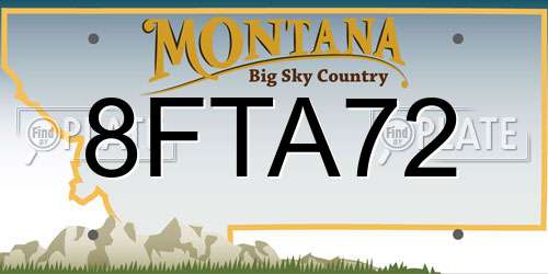 8FTA72 Montana License Plate