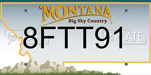 8FTT91 Montana License Plate