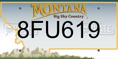 8FU619 Montana License Plate