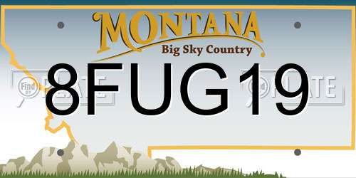 8FUG19 Montana License Plate