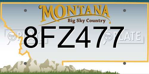 8FZ477 Montana License Plate