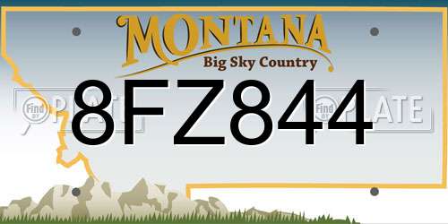 8FZ844 Montana License Plate