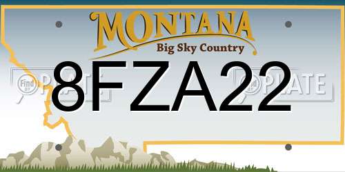 8FZA22 Montana License Plate