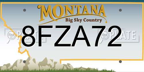 8FZA72 Montana License Plate