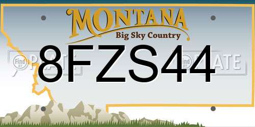 8FZS44 Montana License Plate