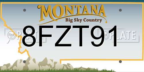 8FZT91 Montana License Plate