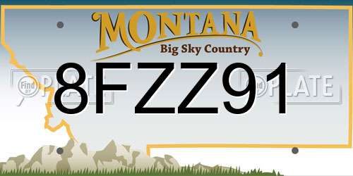 8FZZ91 Montana License Plate