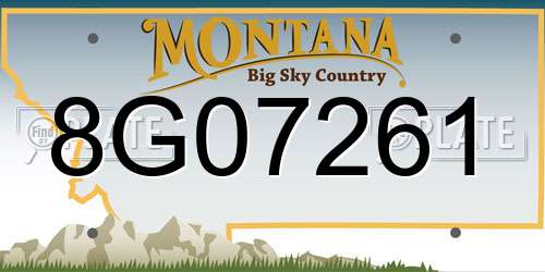 8G07261 Montana License Plate