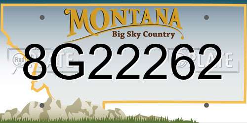 8G22262 Montana License Plate