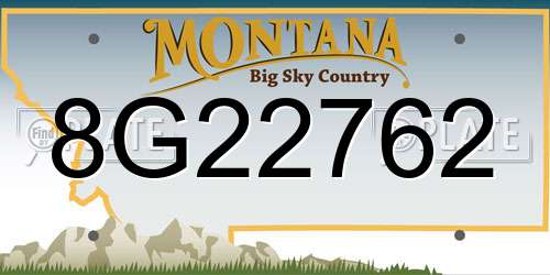 8G22762 Montana License Plate