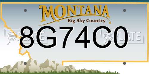 8G74C0 Montana License Plate