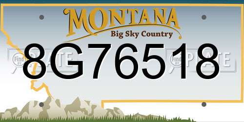 8G76518 Montana License Plate