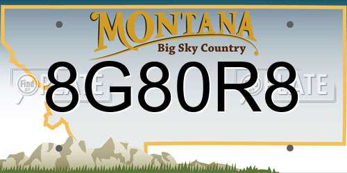8G80R8 Montana License Plate