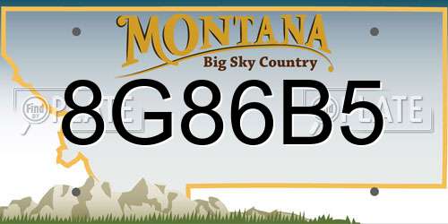 8G86B5 Montana License Plate