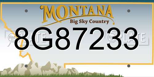 8G87233 Montana License Plate