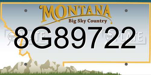 8G89722 Montana License Plate