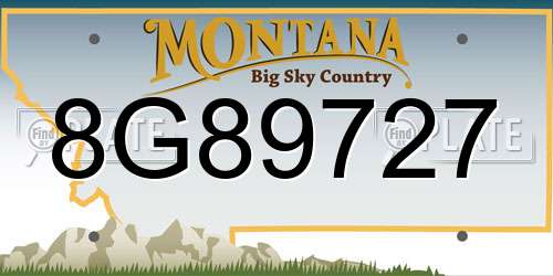 8G89727 Montana License Plate