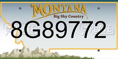 8G89772 Montana License Plate