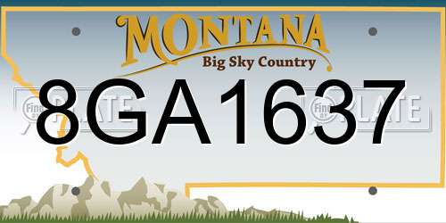 8GA1637 Montana License Plate