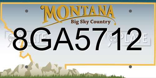 8GA5712 Montana License Plate