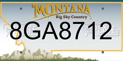 8GA8712 Montana License Plate