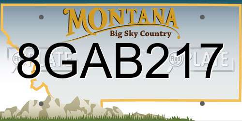 8GAB217 Montana License Plate