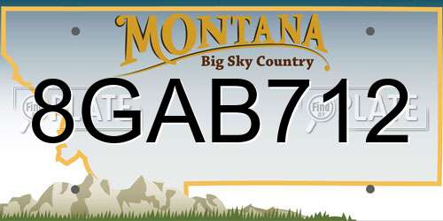 8GAB712 Montana License Plate