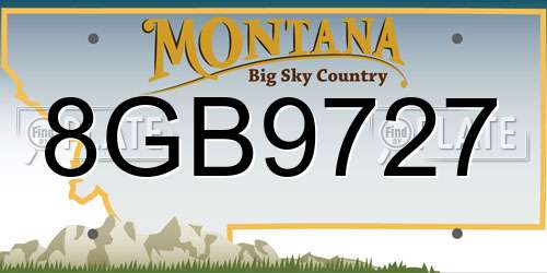 8GB9727 Montana License Plate