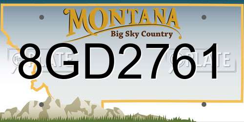 8GD2761 Montana License Plate