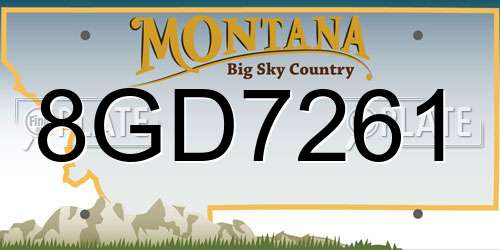 8GD7261 Montana License Plate