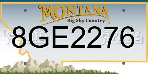 8GE2276 Montana License Plate