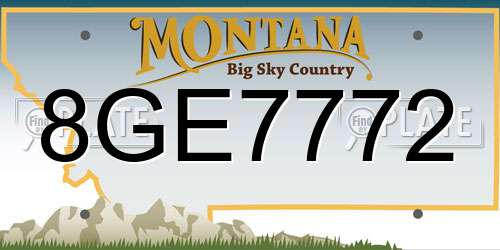 8GE7772 Montana License Plate