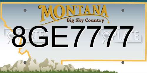8GE7777 Montana License Plate