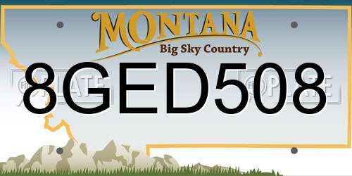8GED508 Montana License Plate