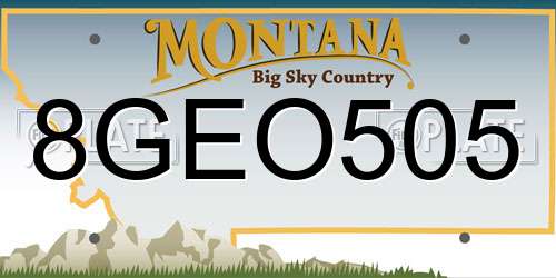 8GEO505 Montana License Plate