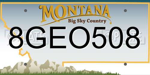 8GEO508 Montana License Plate