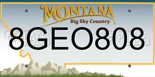 8GEO808 Montana License Plate