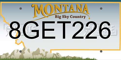 8GET226 Montana License Plate