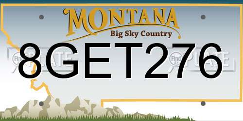 8GET276 Montana License Plate