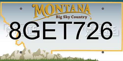 8GET726 Montana License Plate