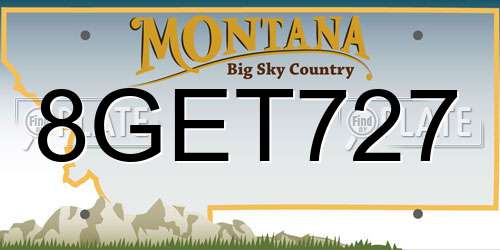 8GET727 Montana License Plate