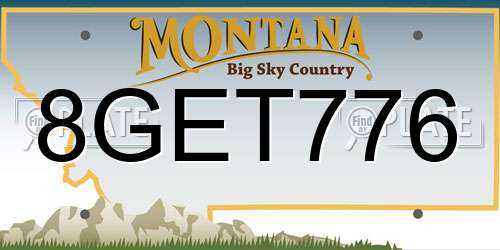 8GET776 Montana License Plate