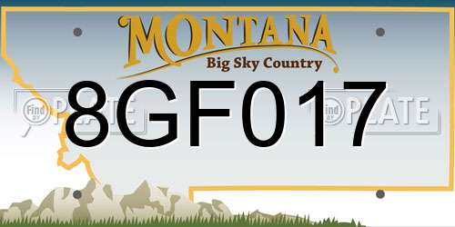 8GF017 Montana License Plate