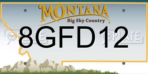 8GFD12 Montana License Plate