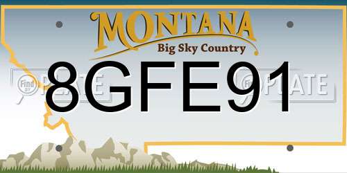 8GFE91 Montana License Plate