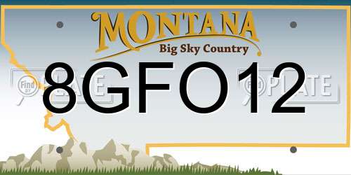 8GFO12 Montana License Plate
