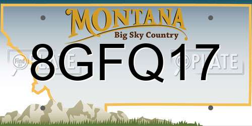8GFQ17 Montana License Plate